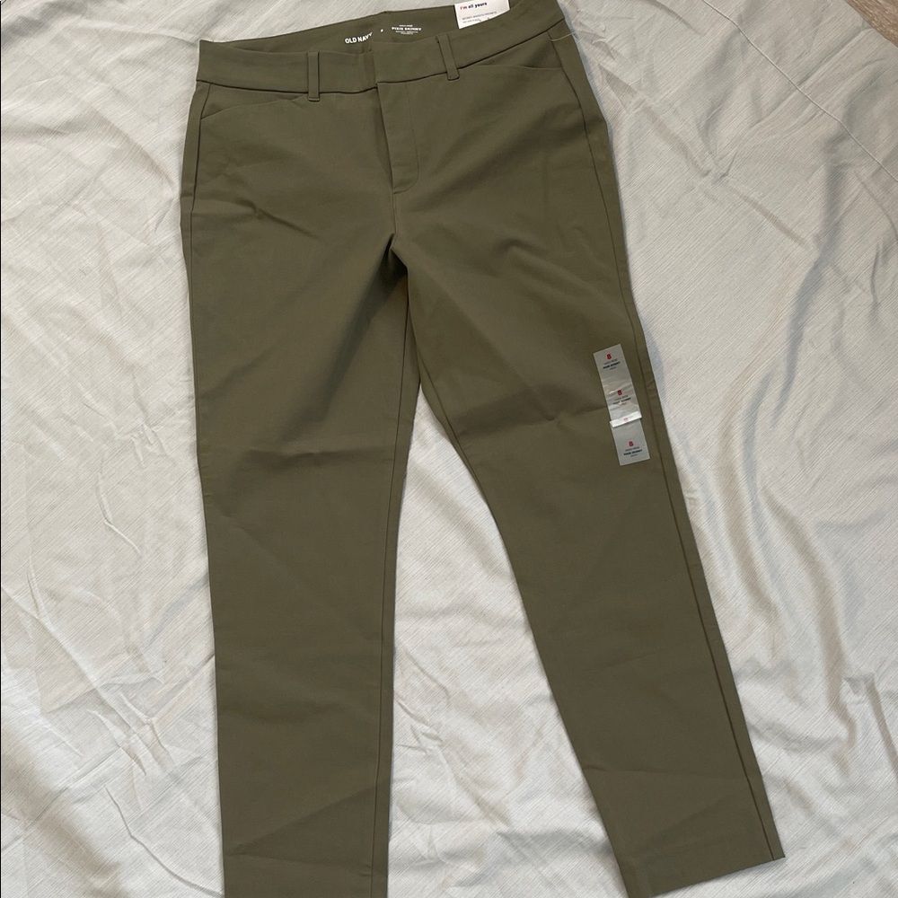 Old Navy Women's Olive Skinny Pants 8 NWT HIGH-Rise ankle